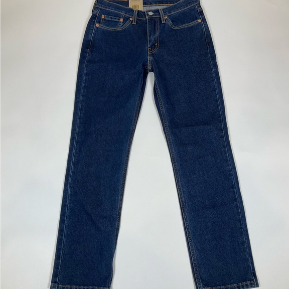 Levi's 514 Straight Fit Navy Blue Dark Wash Jeans 28x30 - Picture 1 of 6